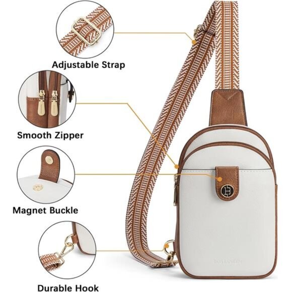 Women Small Sling Bag Crossbody Bags Trendy Crossbody‎ Purse Leather Chest Bag - Picture 6 of 6